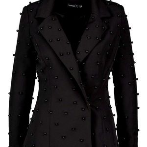 Petite Pearl Detail Blazer Dress